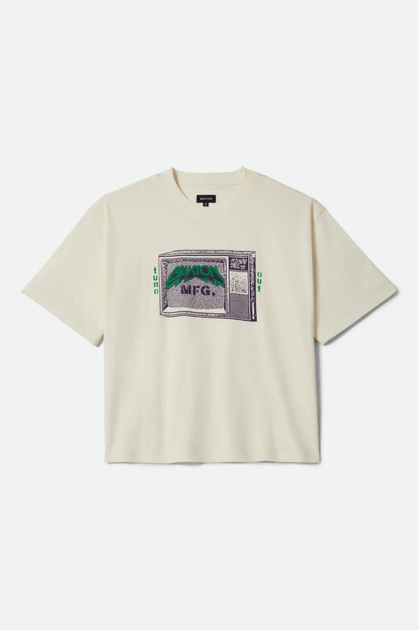 BRIXTON - TUNE OUT S/S CROPPED TEE - CREAM