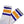 SKATER SOCKS - STRIPE TUBE SOCKS - PURPLE - YELLOW